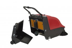 Nachläufer Handkehrmaschine Sweeper 501 BT, mit Fahrantrieb, Gelbatterien und Ladegerät